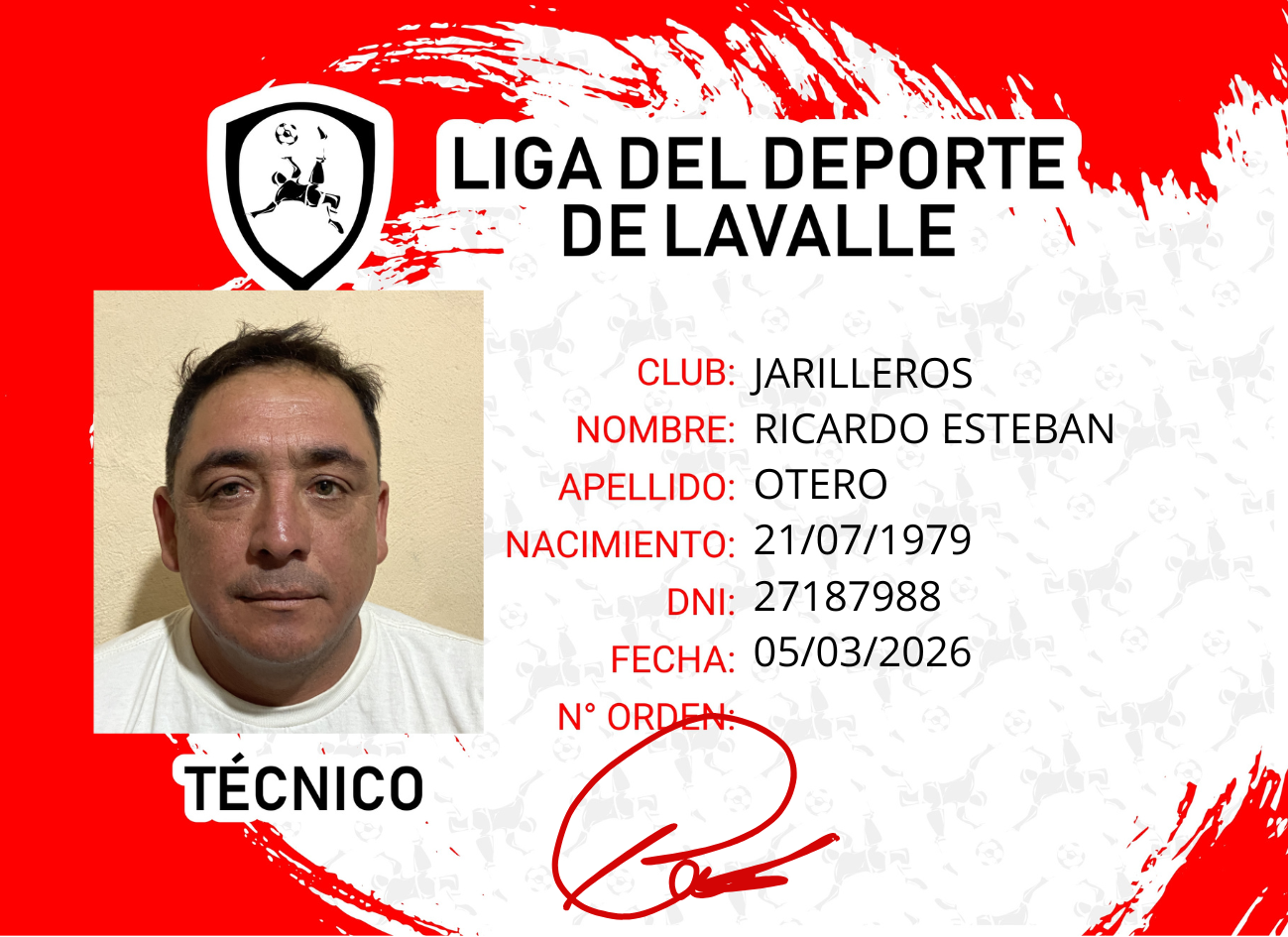 Foto carnet Otero, Ricardo Esteban
