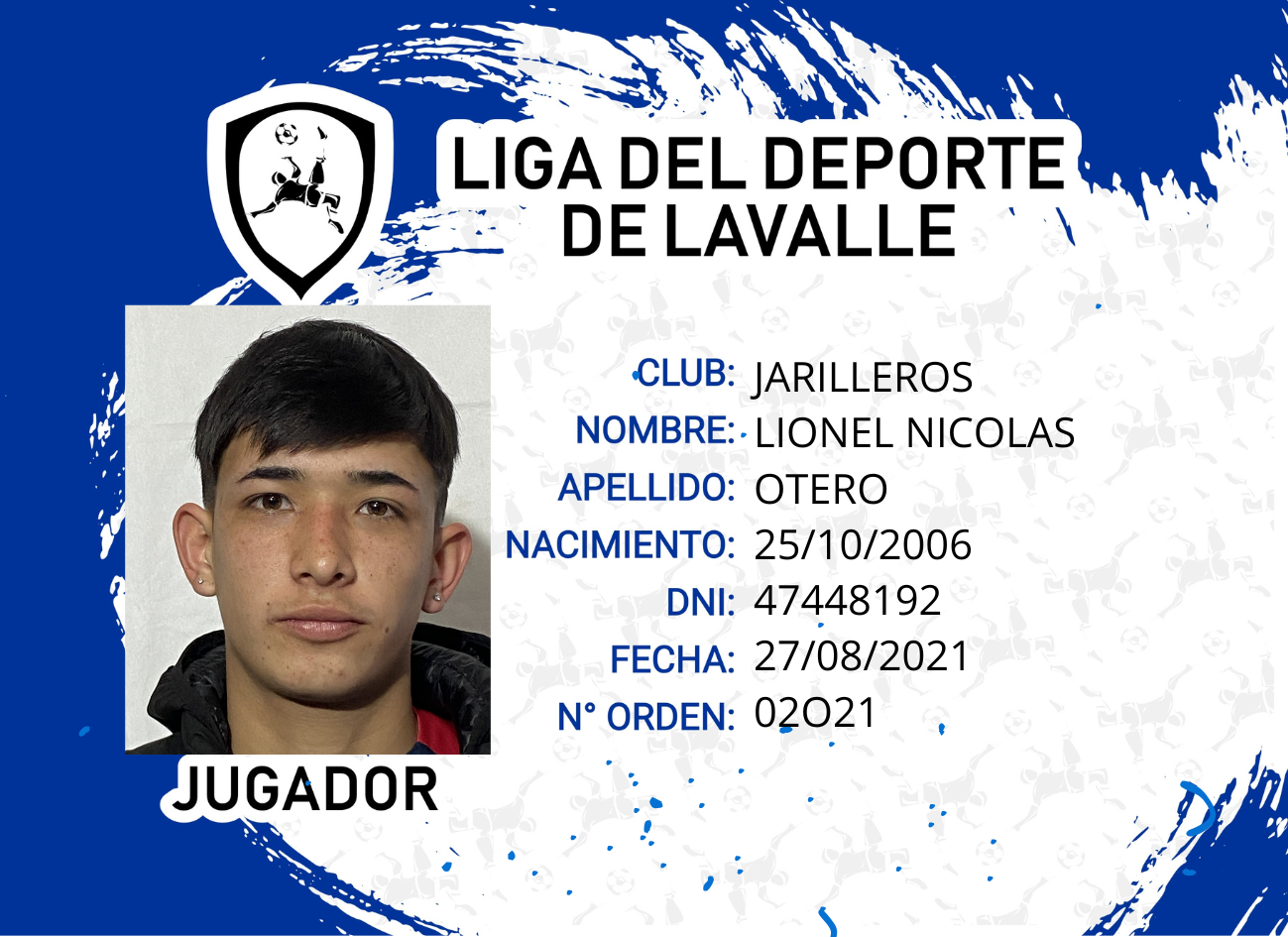 Foto carnet OTERO LIONEL NICOLAS