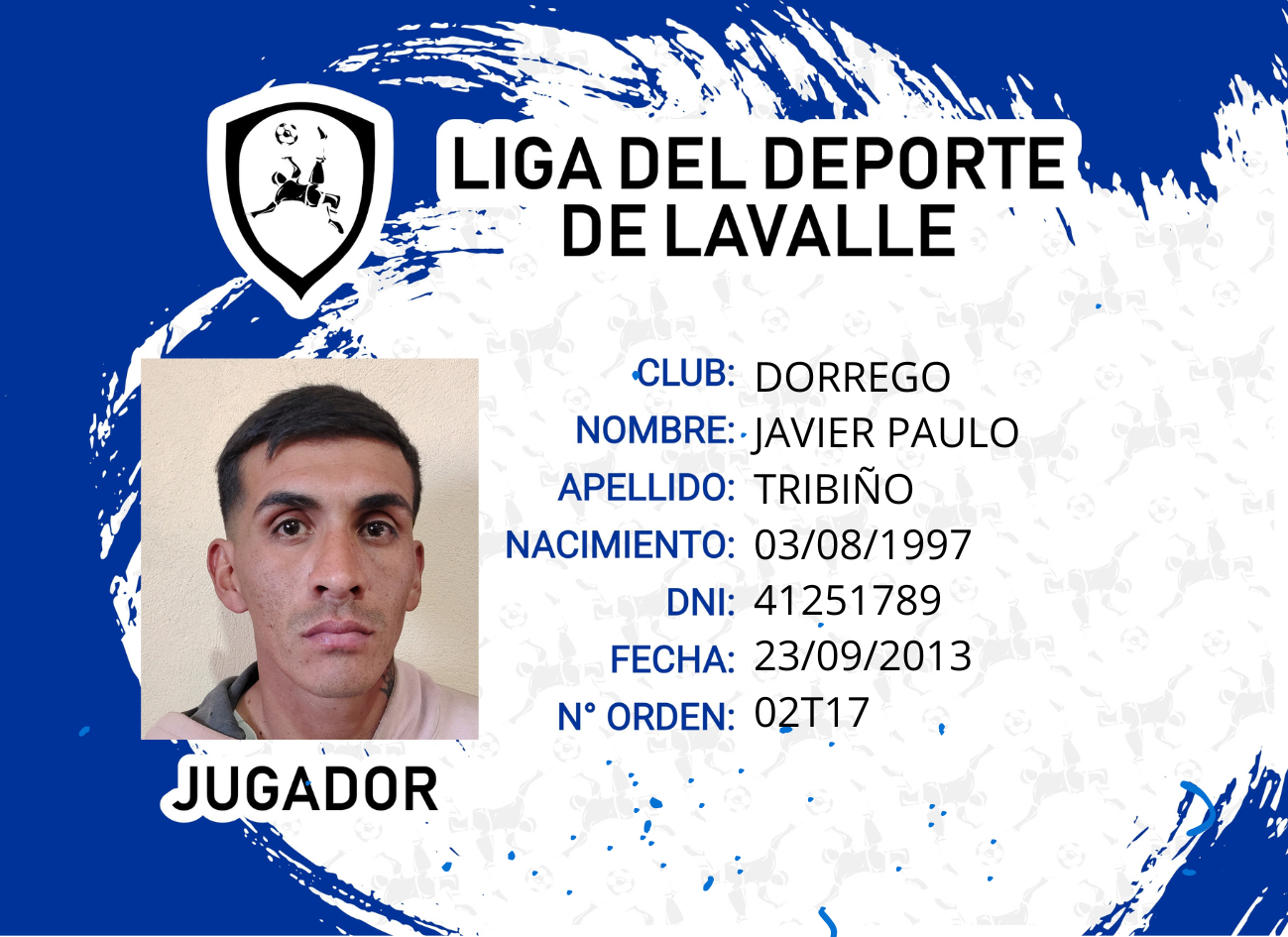 Foto carnet TRIBIÑO JAVIER PAULO