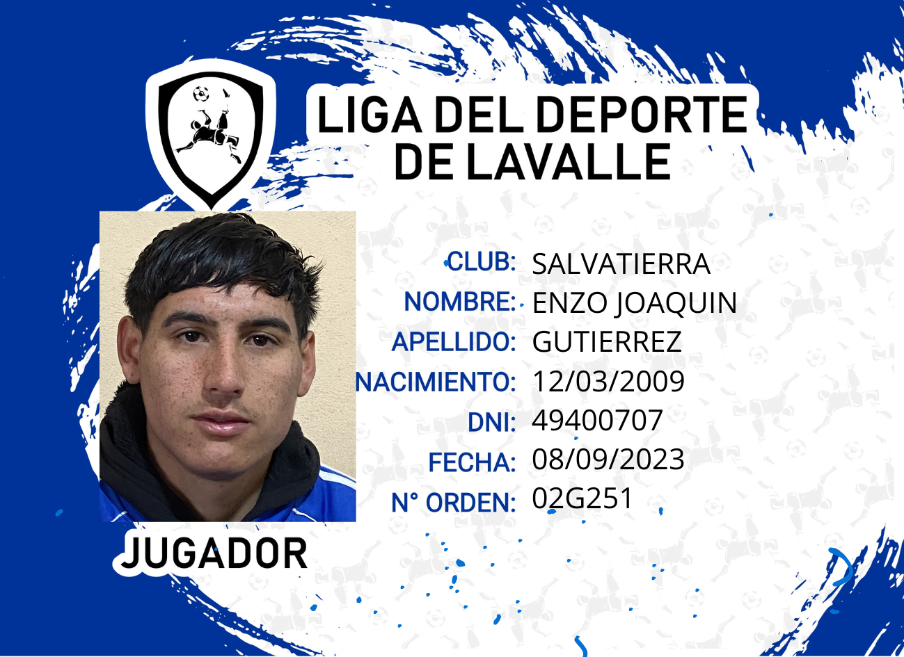 Foto carnet Gutierrez, Enzo Joaquin