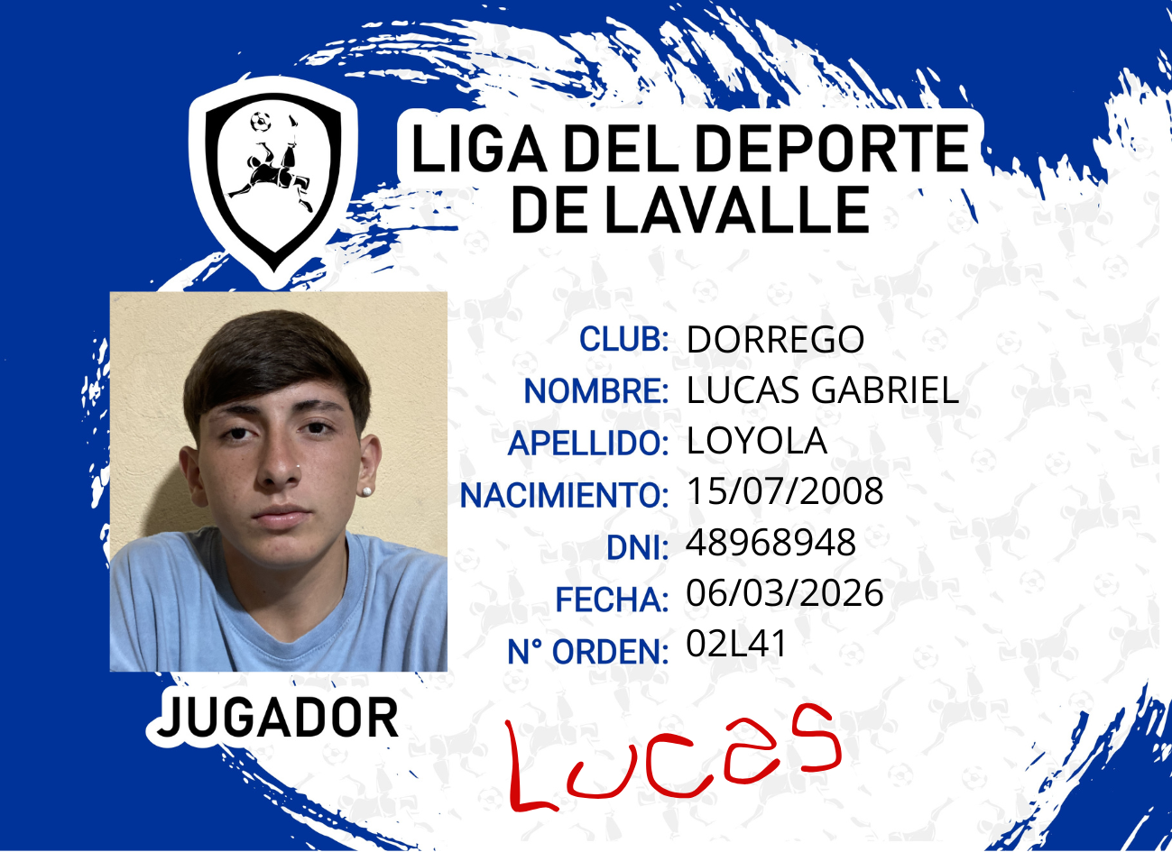 Foto carnet Loyola, Lucas Gabriel