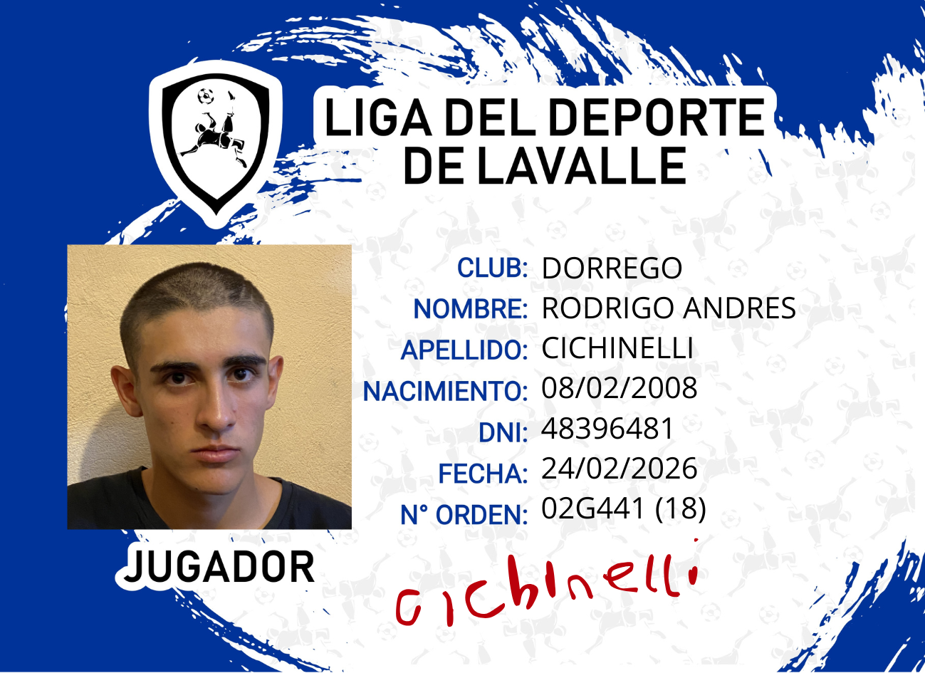 Foto carnet Cichinelli Rodrigo Andres
