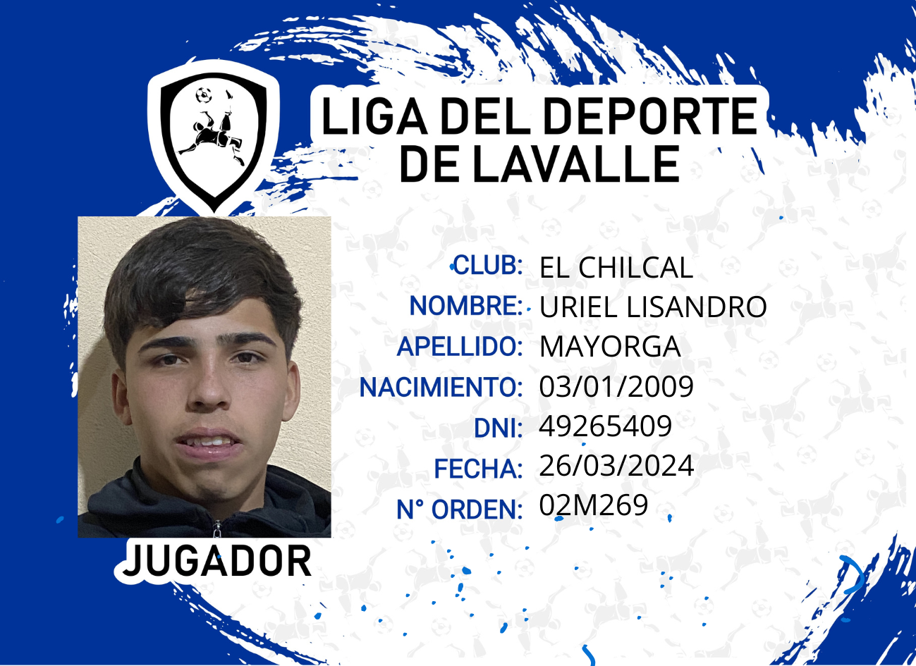 Foto carnet Mayorga Uriel Lisandro