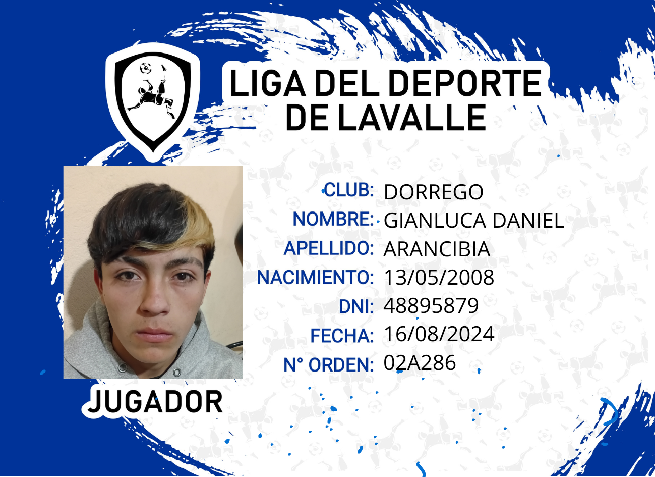 Foto carnet Arancibia Gianlucas Daniel