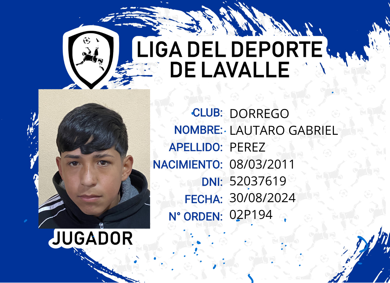 Foto carnet Perez Lautaro Gabriel