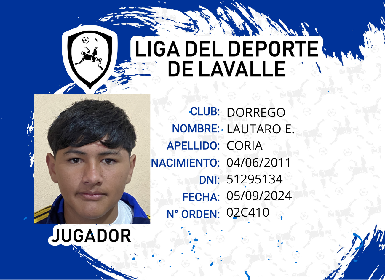 Foto carnet CORIA, LAUTARO E.