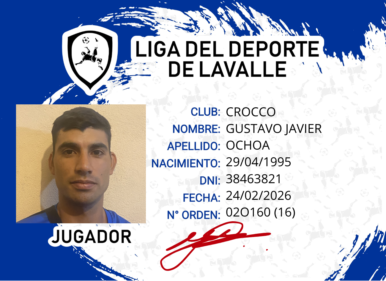 Foto carnet OCHOA GUSTAVO JAVIER