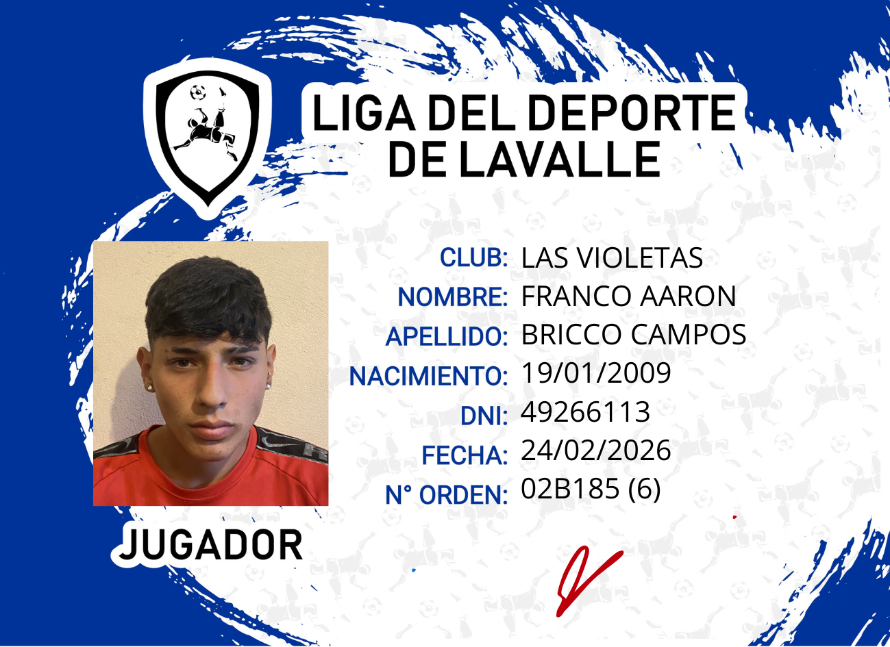 Foto carnet BRICCO CAMPOS FRANCO AARON