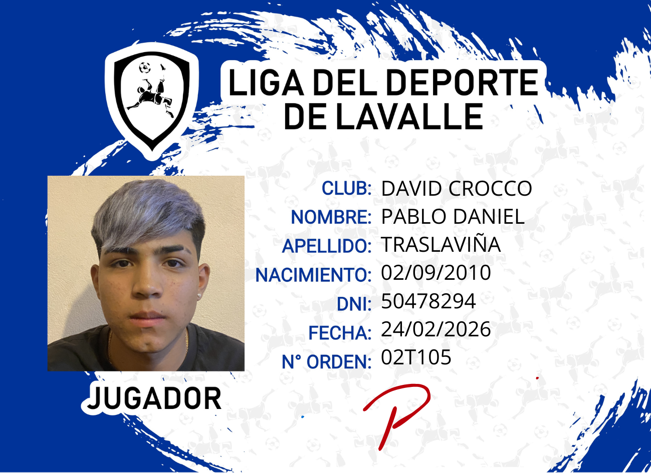 Foto carnet TRASLAVIÑA PABLO DANIEL