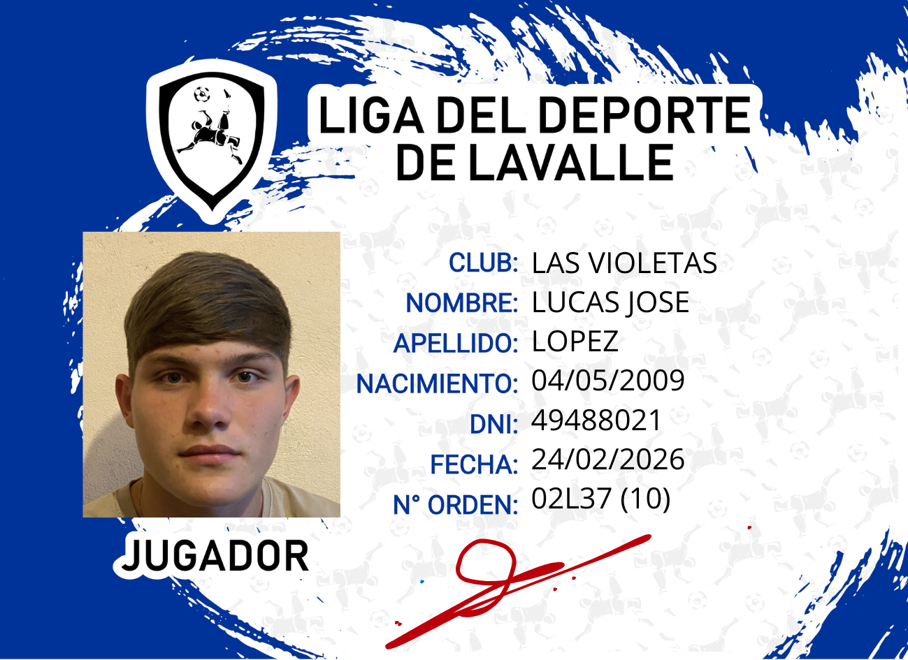 Foto carnet LOPEZ LUCAS JOSE