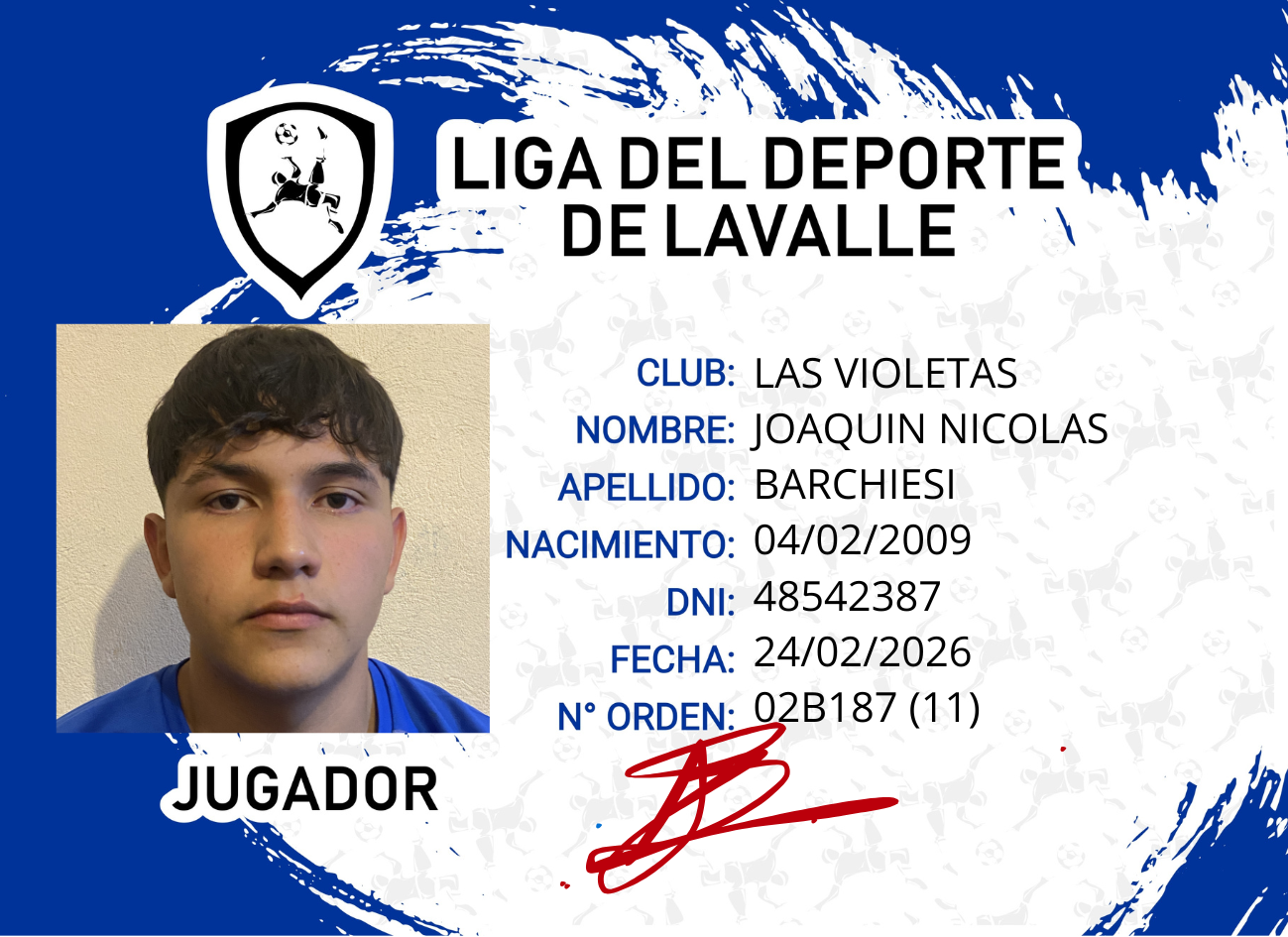 Foto carnet BARCHIESI JOAQUIN NICOLAS 