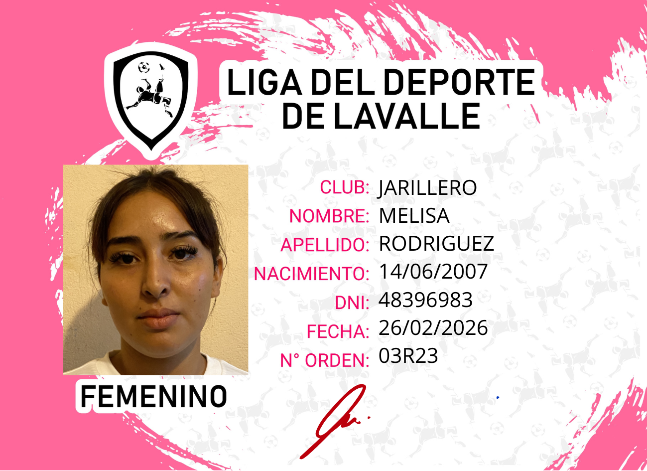 Foto carnet RODRIGUEZ, MELISA