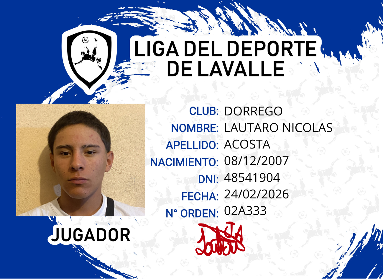 Foto carnet ACOSTA LAUTARO NICOLAS