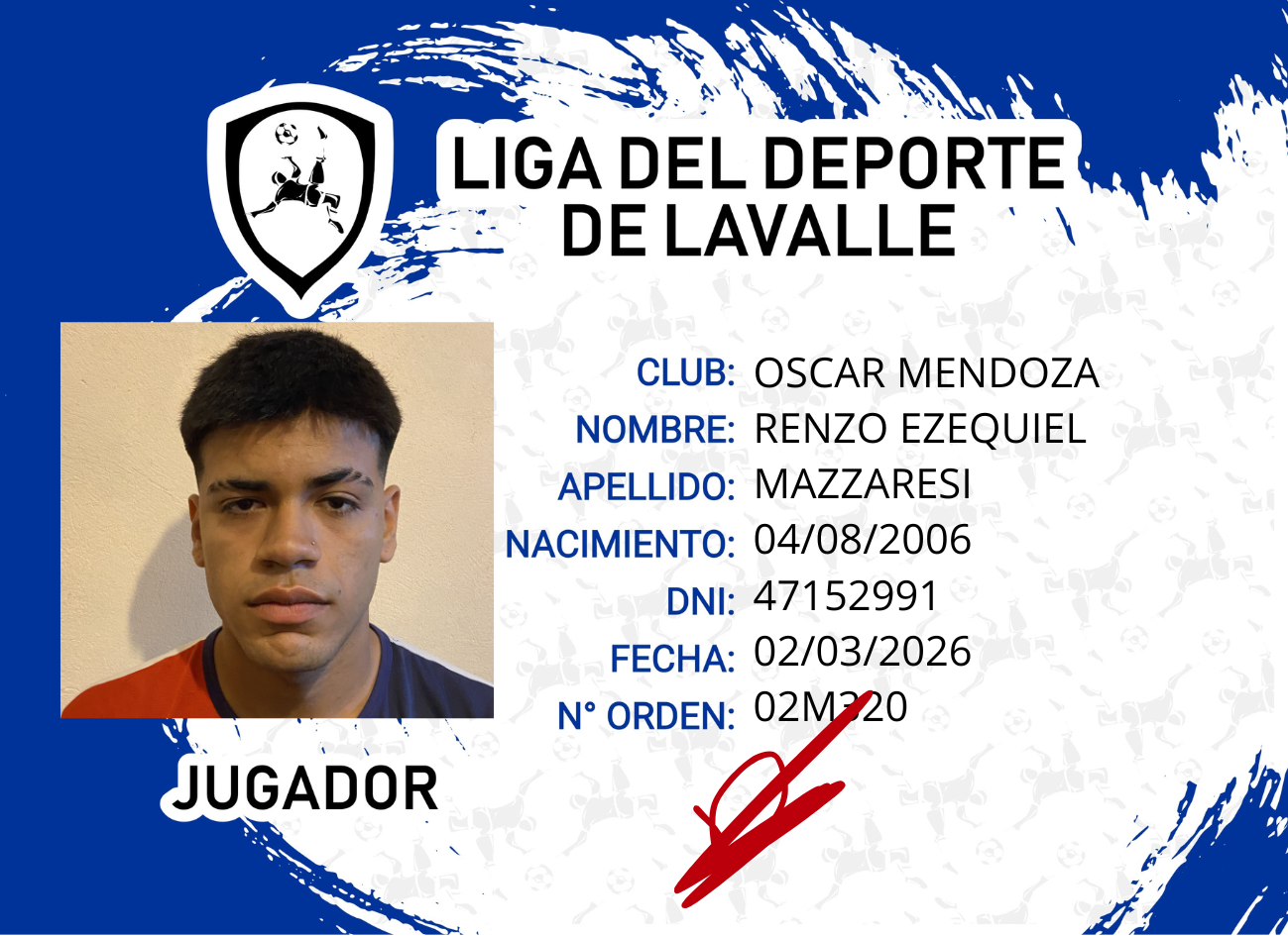 Foto carnet MAZZARESI, RENZO EZEQUIEL