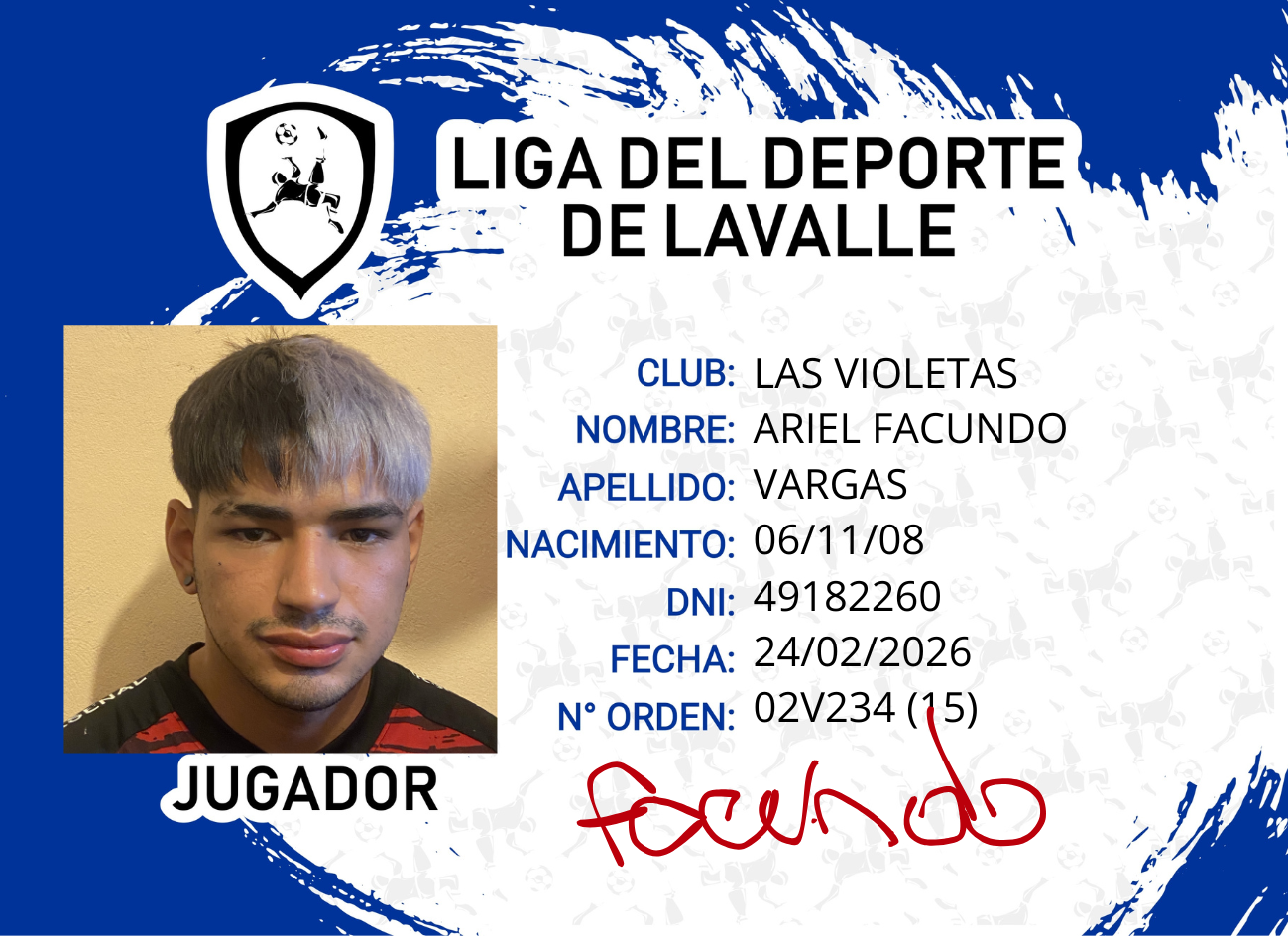 Foto carnet VARGAS ARIEL FACUNDO