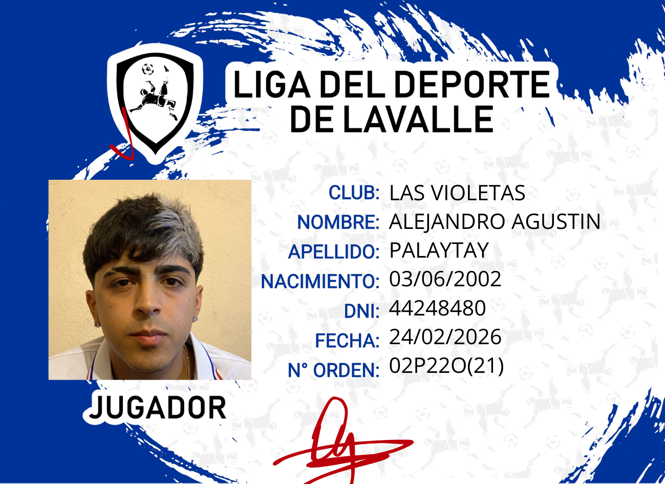 Foto carnet PELAYTAY ALEJANDRO AGUSTIN