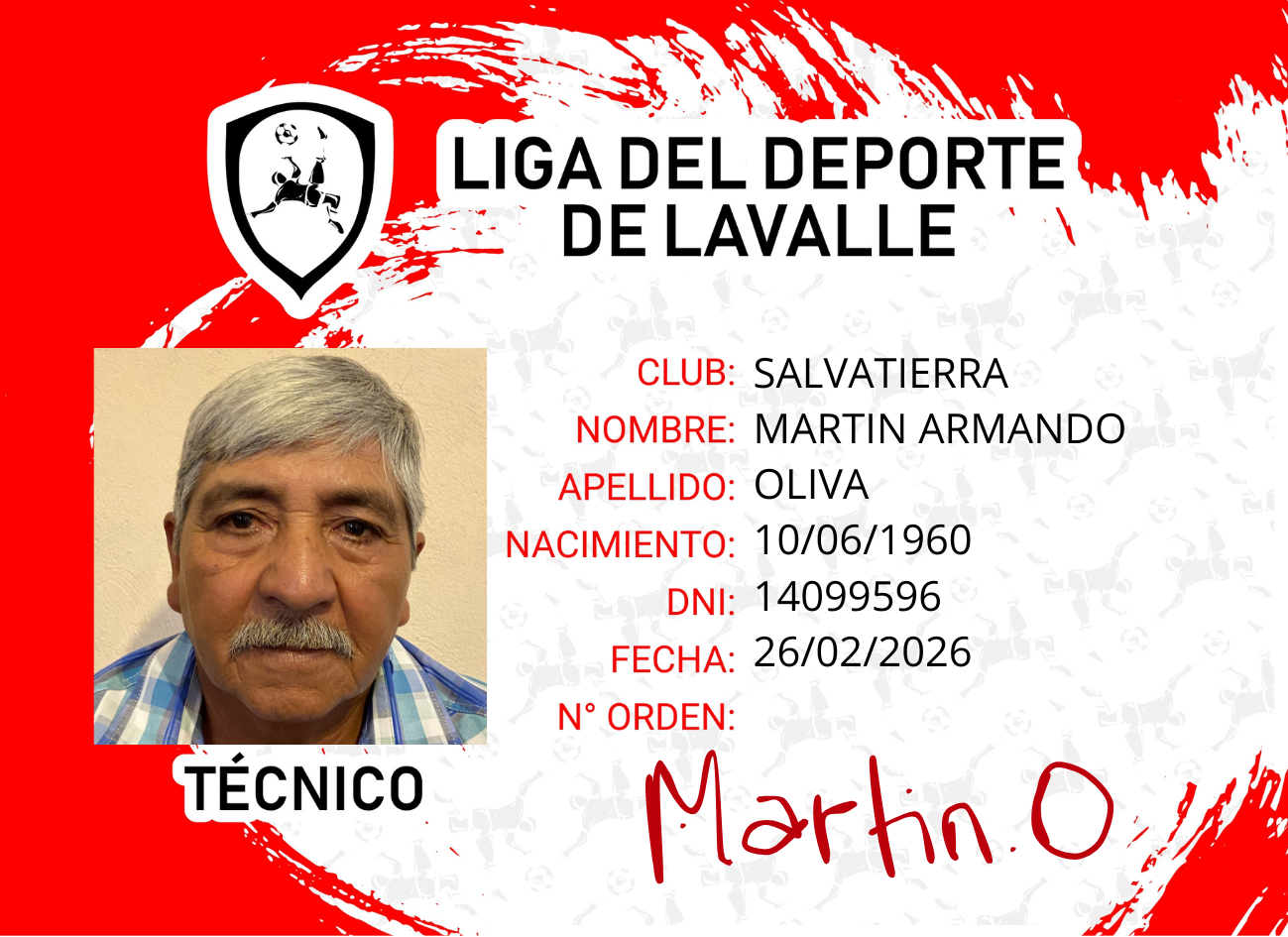 Foto carnet OLIVA MARTIN ARMANDO