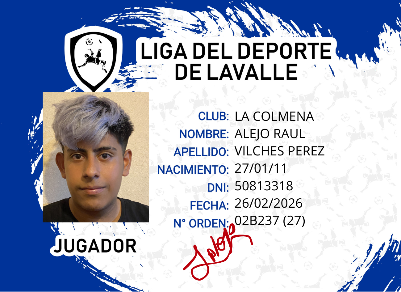 Foto carnet VILCHES PEREZ ALEJO RAUL