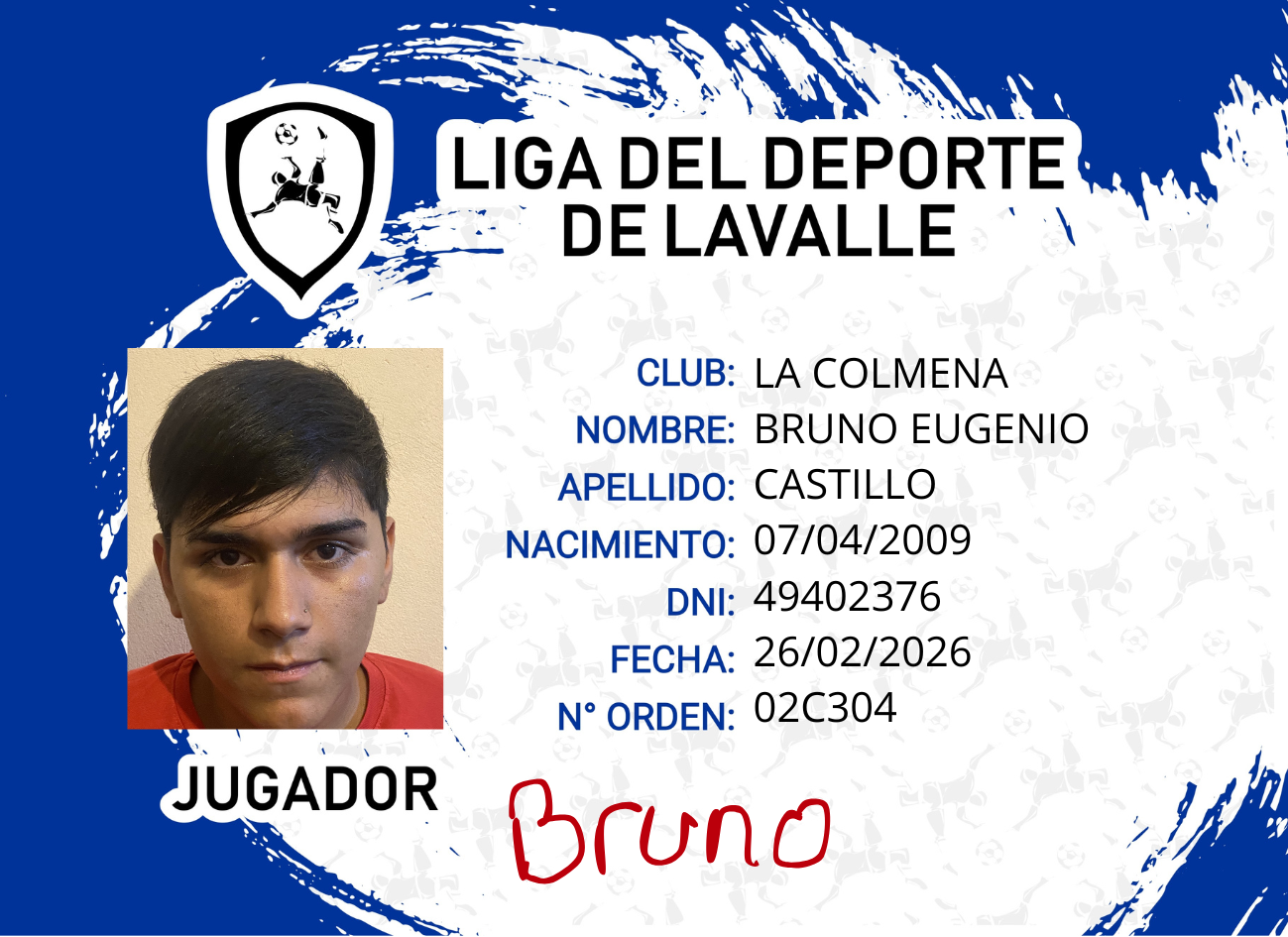 Foto carnet CASTILLO BRUNO EUGENIO