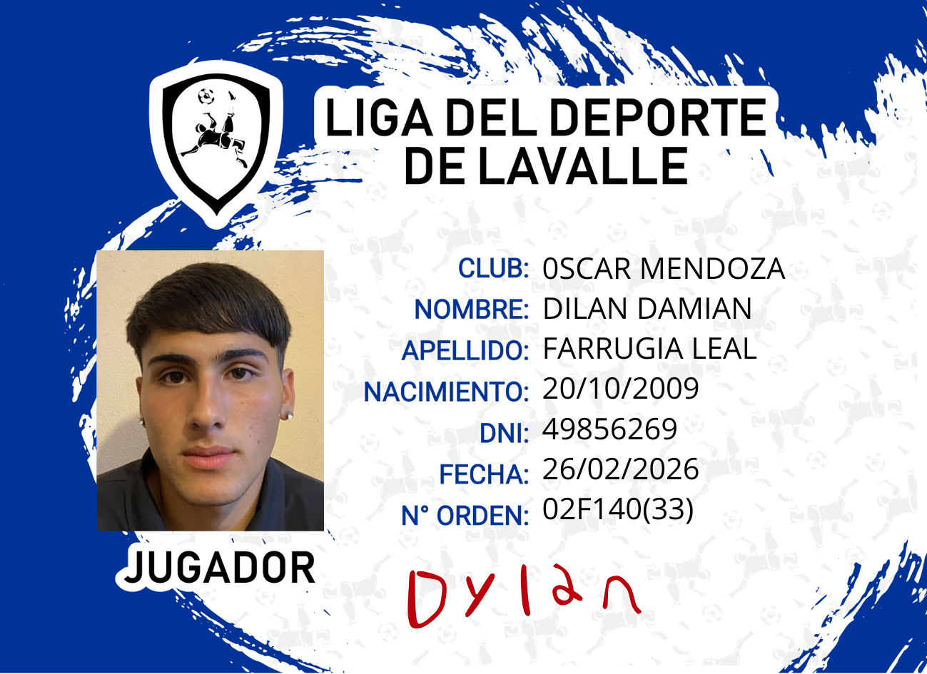 Foto carnet FARRUGIA LEAL DILAN DAMIAN
