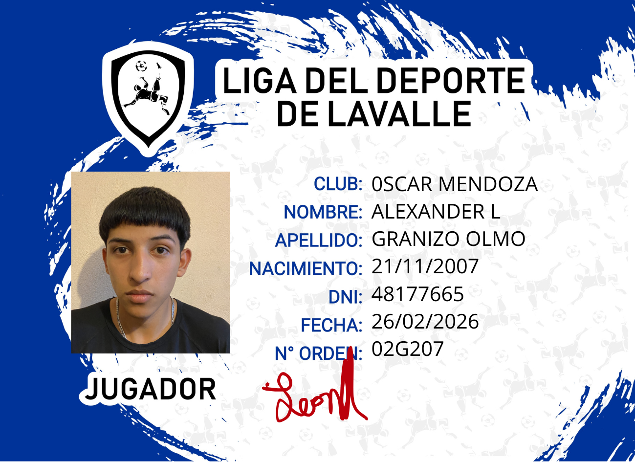 Foto carnet GRANIZO OLMO ALEXANDER