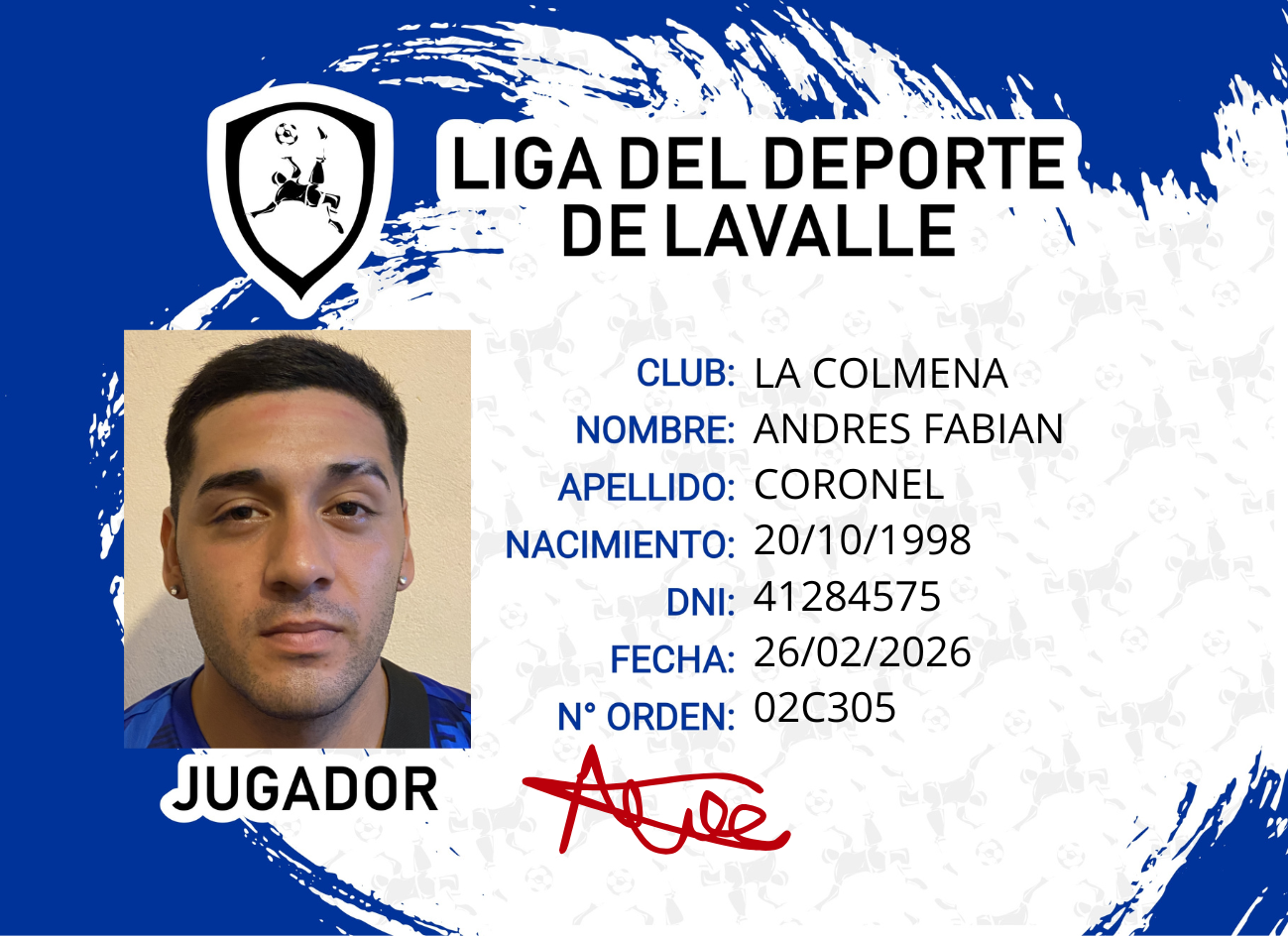 Foto carnet CORONEL ANDRES FABIAN