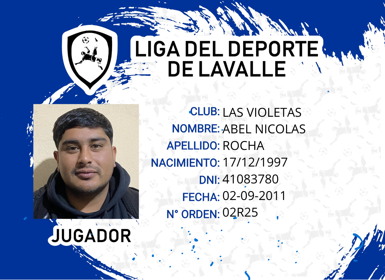 Foto carnet ROCHA ABEL NICOLAS