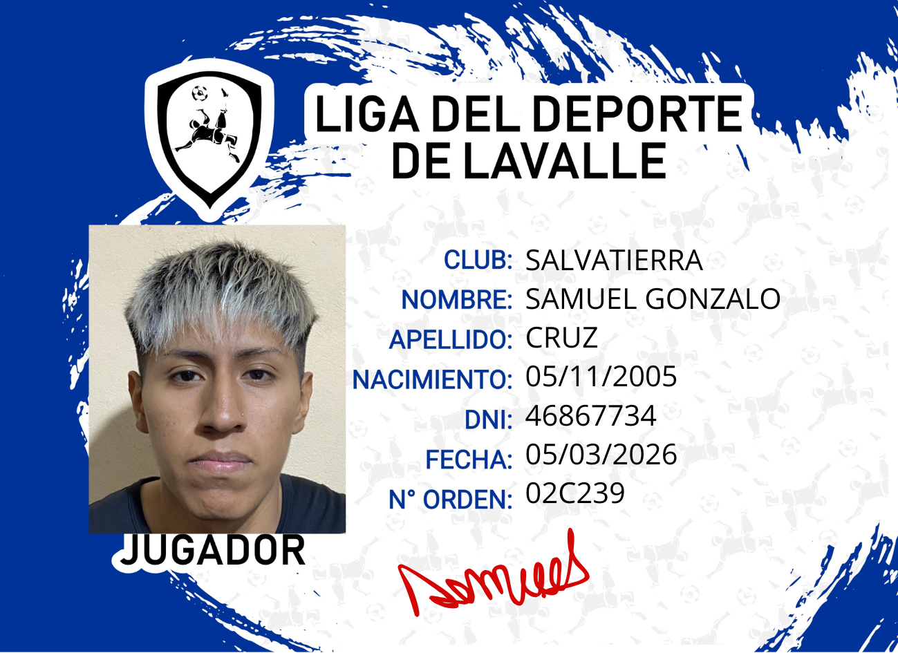 Foto carnet CRUZ, SAMUEL GONZALO
