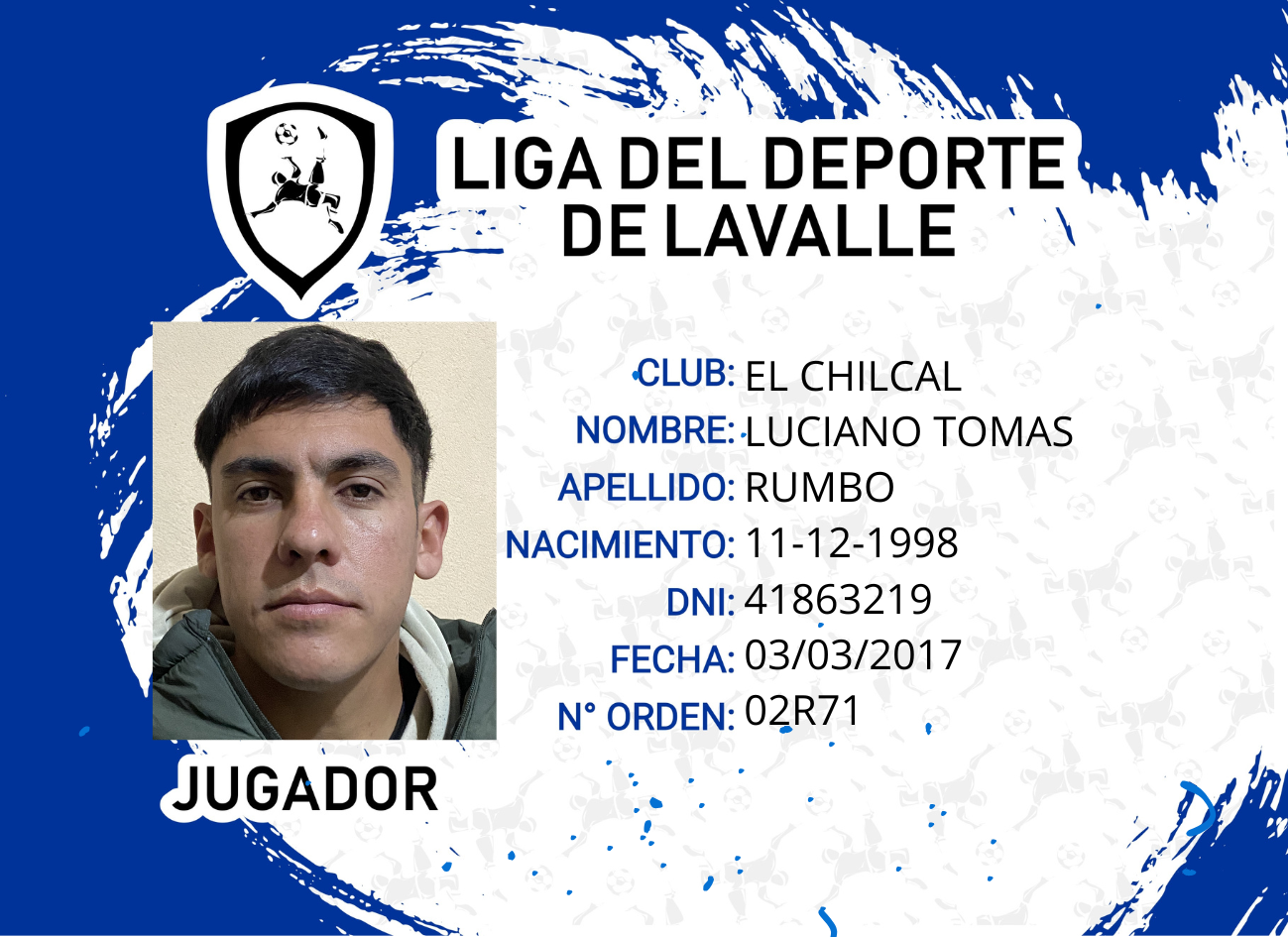 Foto carnet RUMBO LUCIANO TOMAS