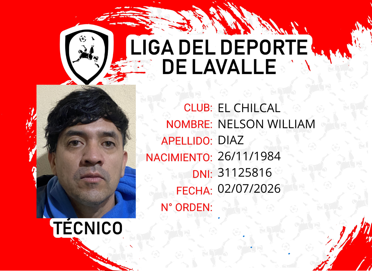 Foto carnet DIAZ NELSON WILLIAM
