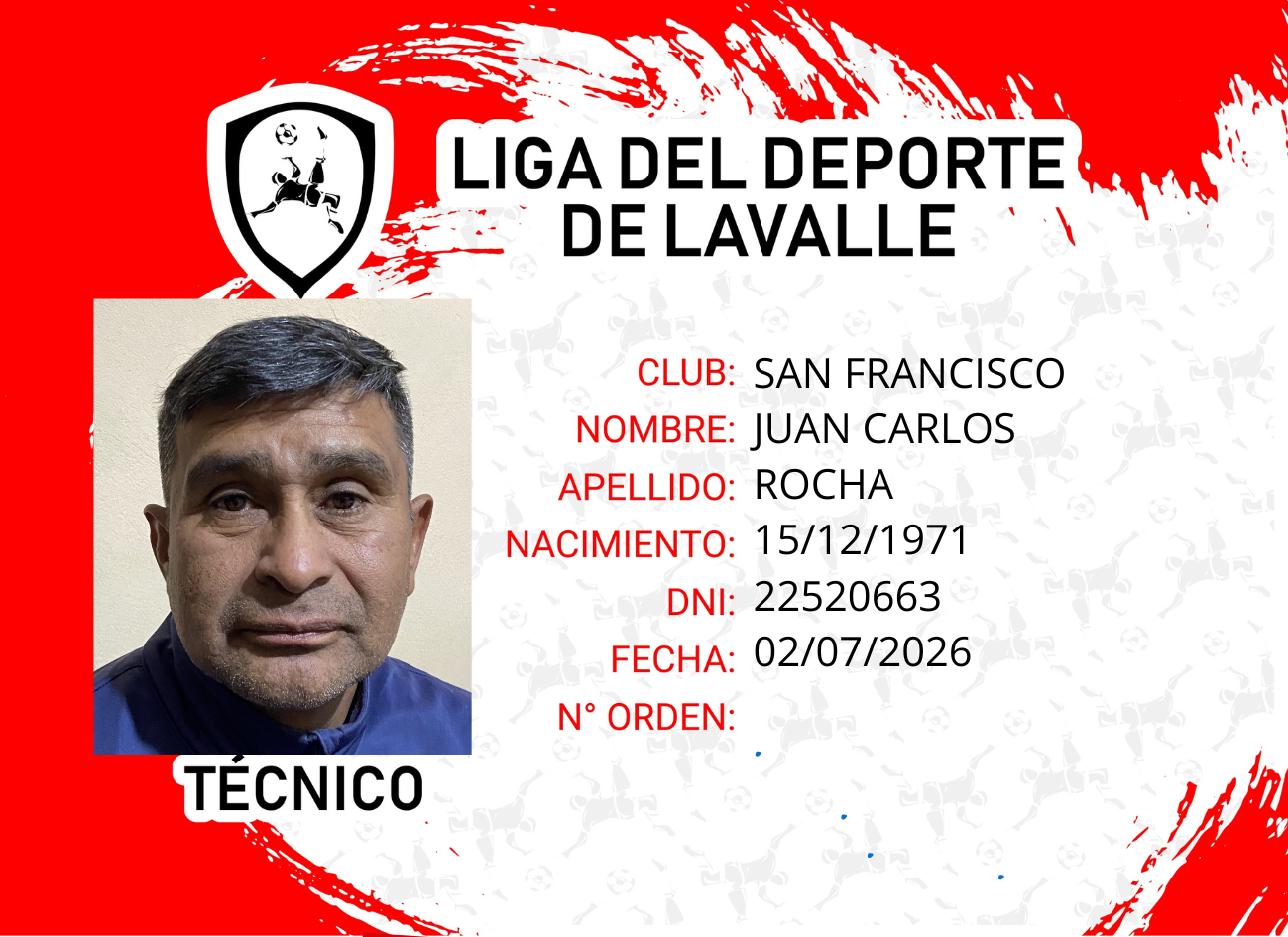 Foto carnet ROCHA JUAN CARLOS