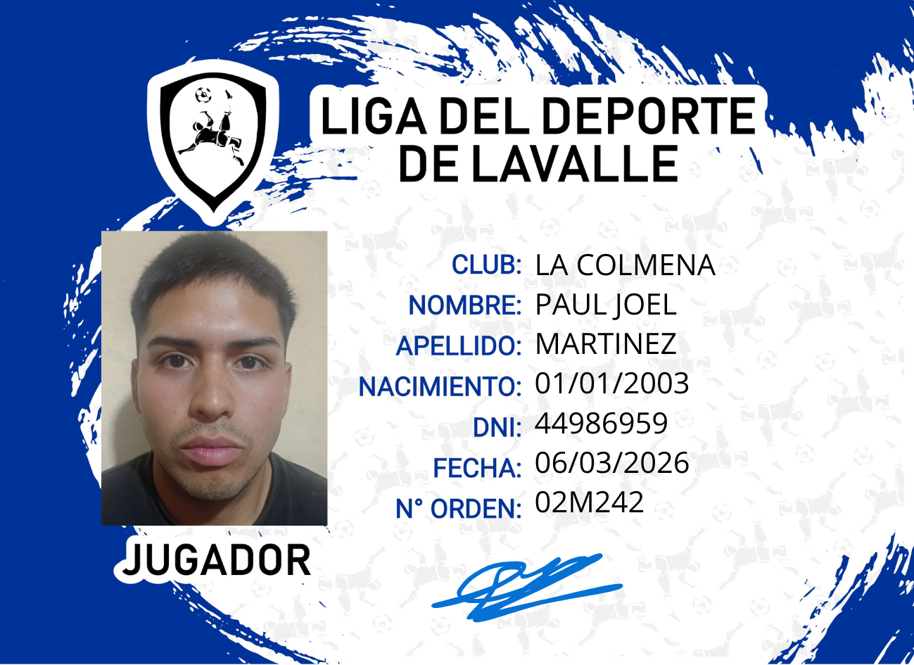 Foto carnet MARTINEZ PAUL JOEL