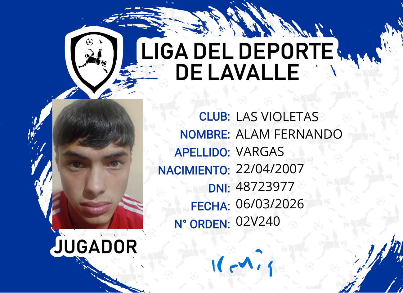Foto carnet VARGAS ALAM FERNANDO