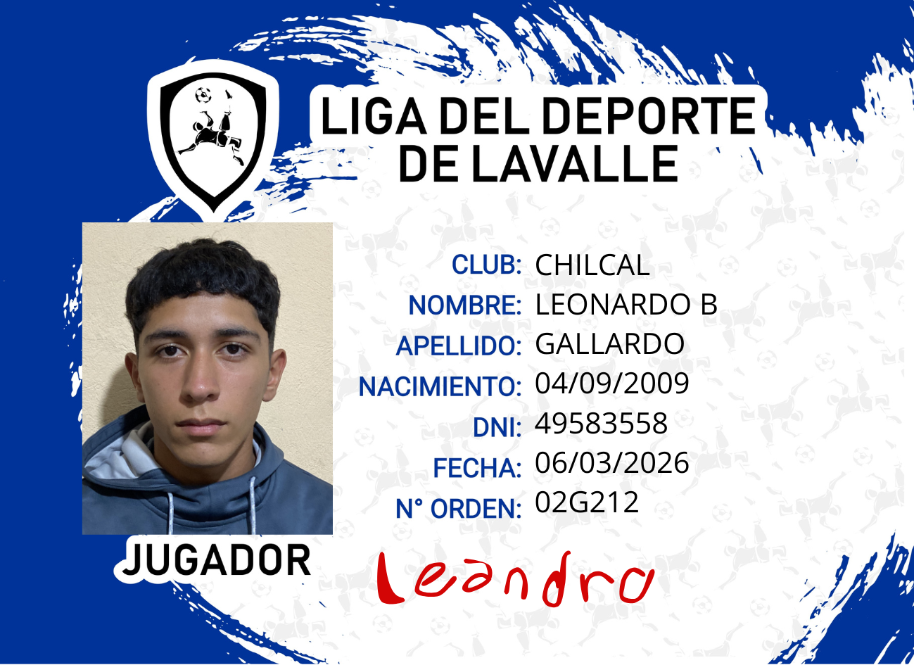 Foto carnet GALLARDO LEONARDO