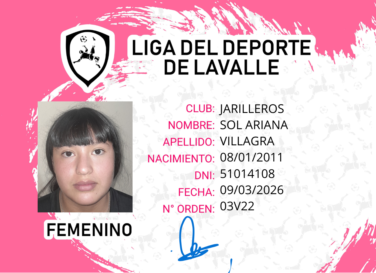 Foto carnet VILLAGRA, SOL ARIANA