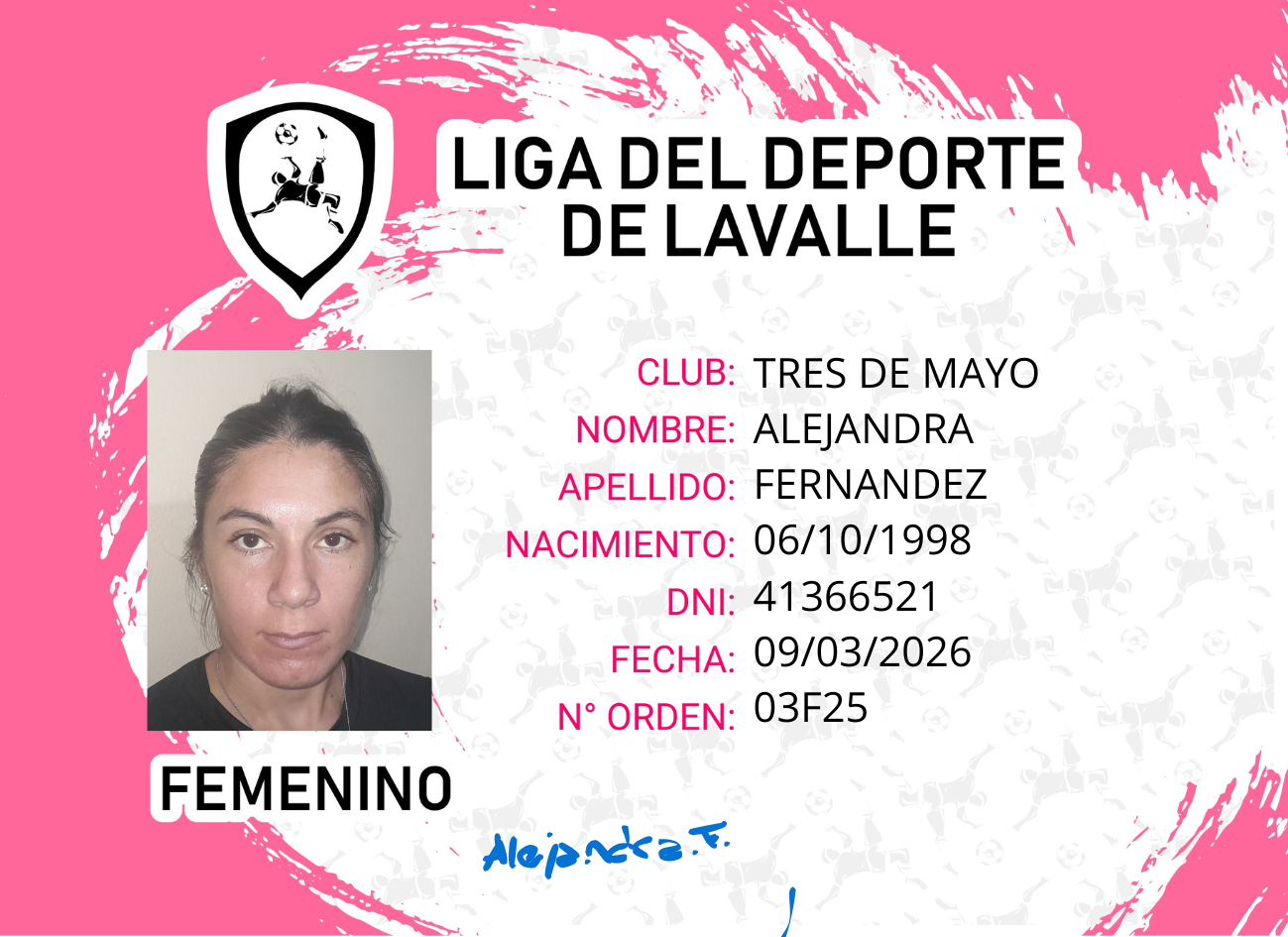 Foto carnet FERNANDEZ, ALEJANDRA