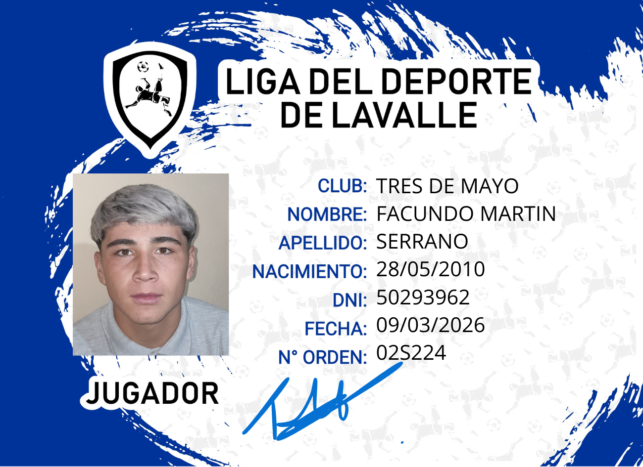 Foto carnet SERRANO, FACUNDO MARTÍN