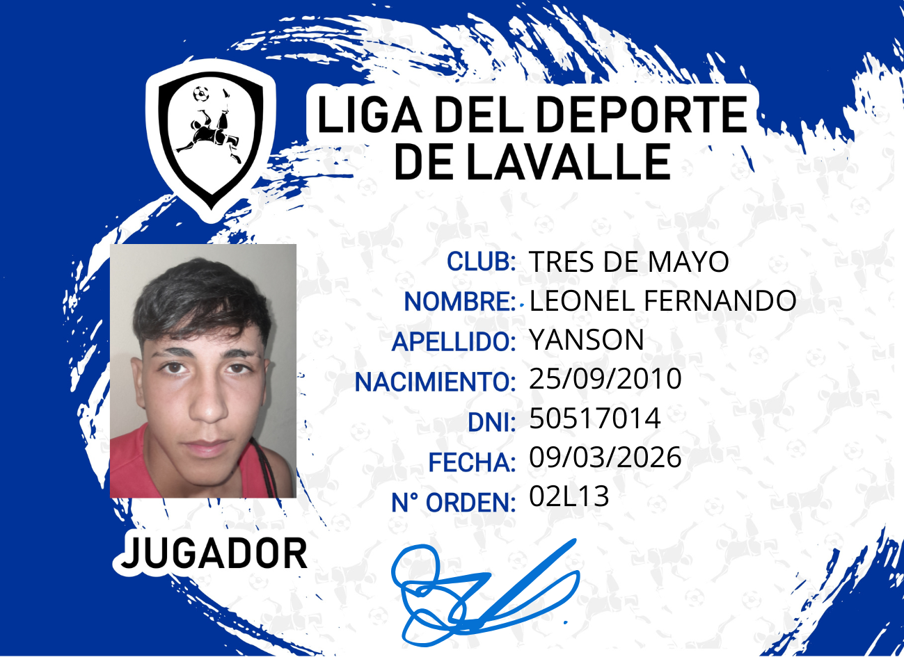 Foto carnet YANSON, LEONEL FERNANDO