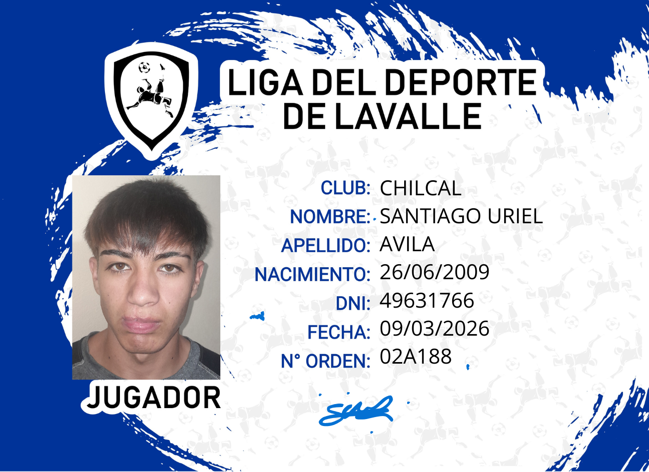 Foto carnet AVILA, SANTIAGO URIEL
