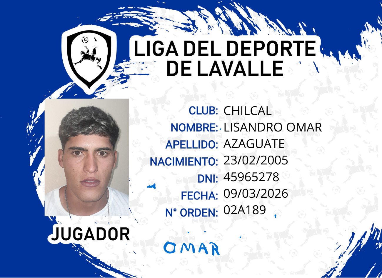Foto carnet AZAGUATE, LISANDRO OMAR