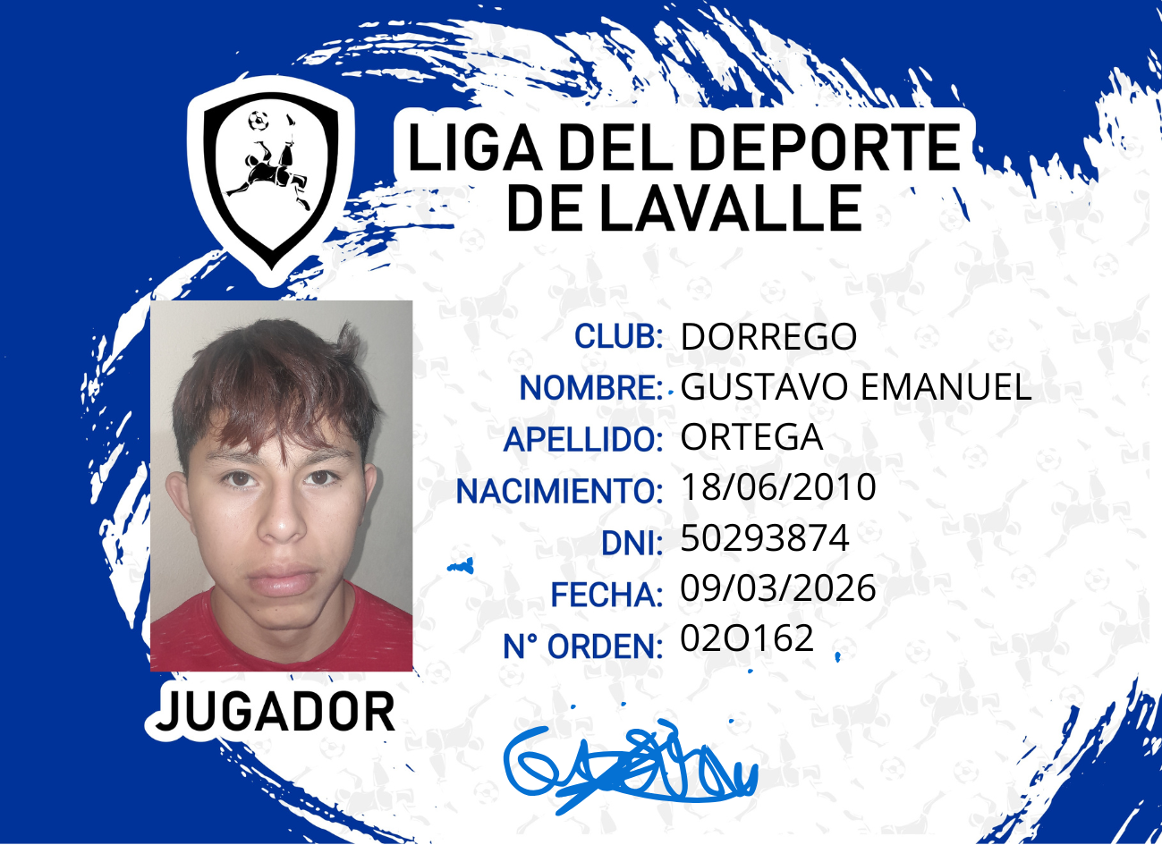 Foto carnet ORTEGA, GUSTAVO EMANUEL