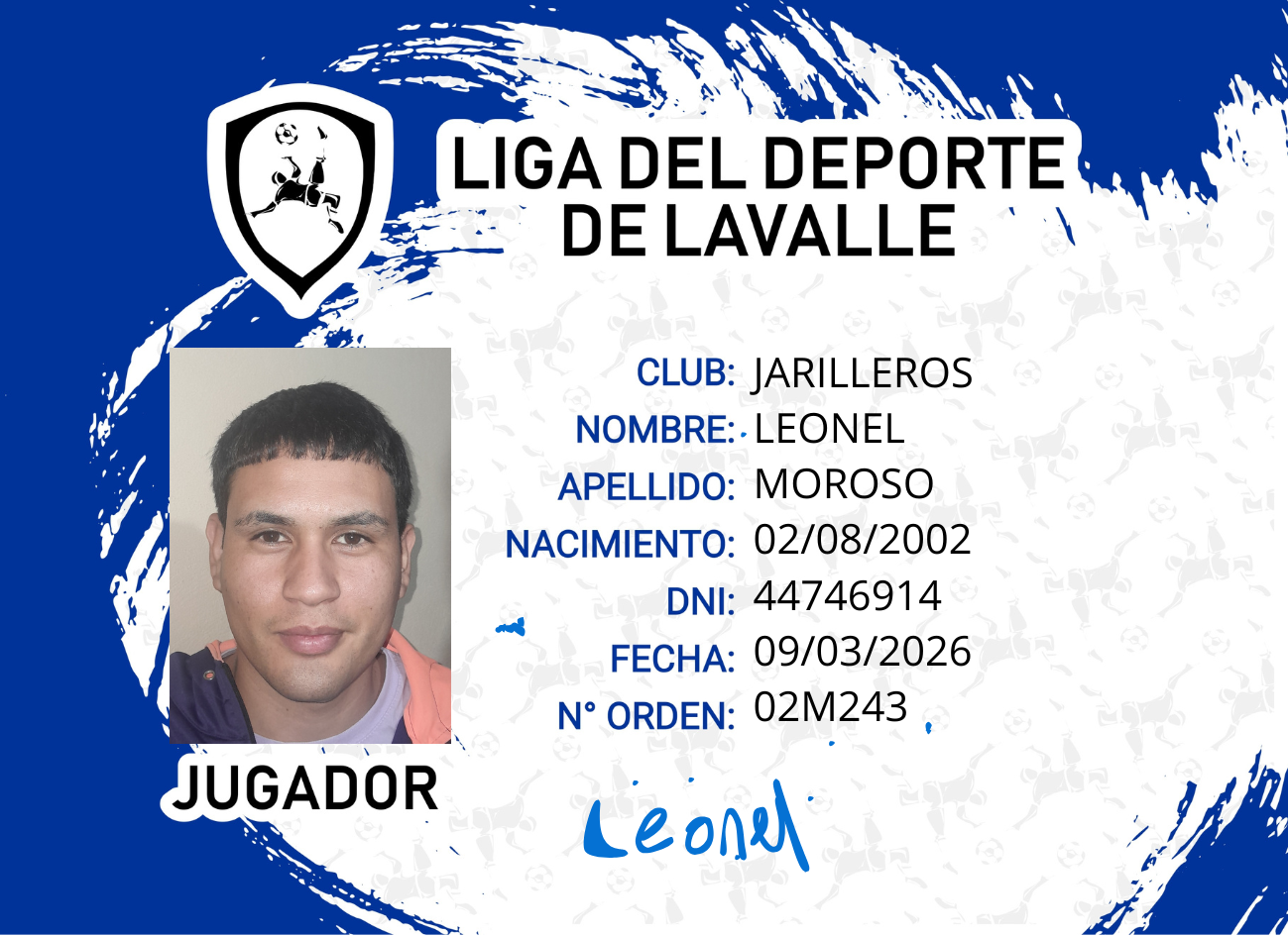 Foto carnet MOROSO, LEONEL