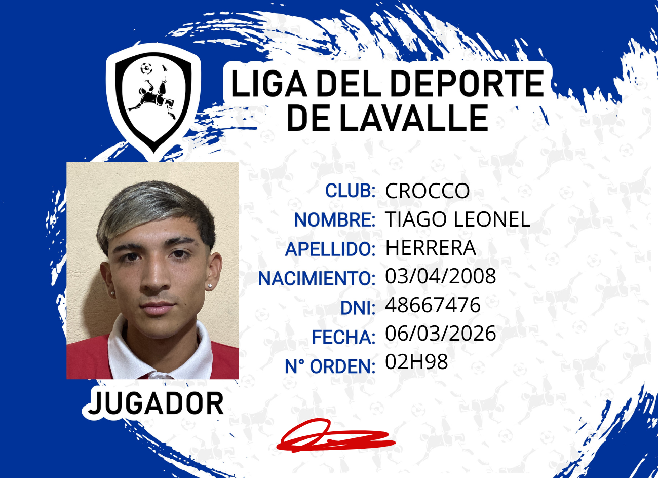 Foto carnet HERRERA TIAGO LEONEL