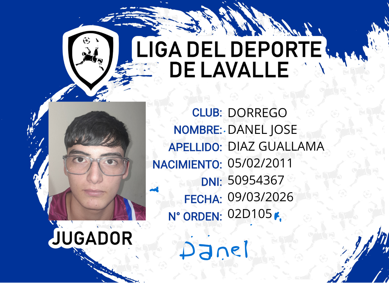 Foto carnet DIAZ GUALLAMA, DANIEL JOSE