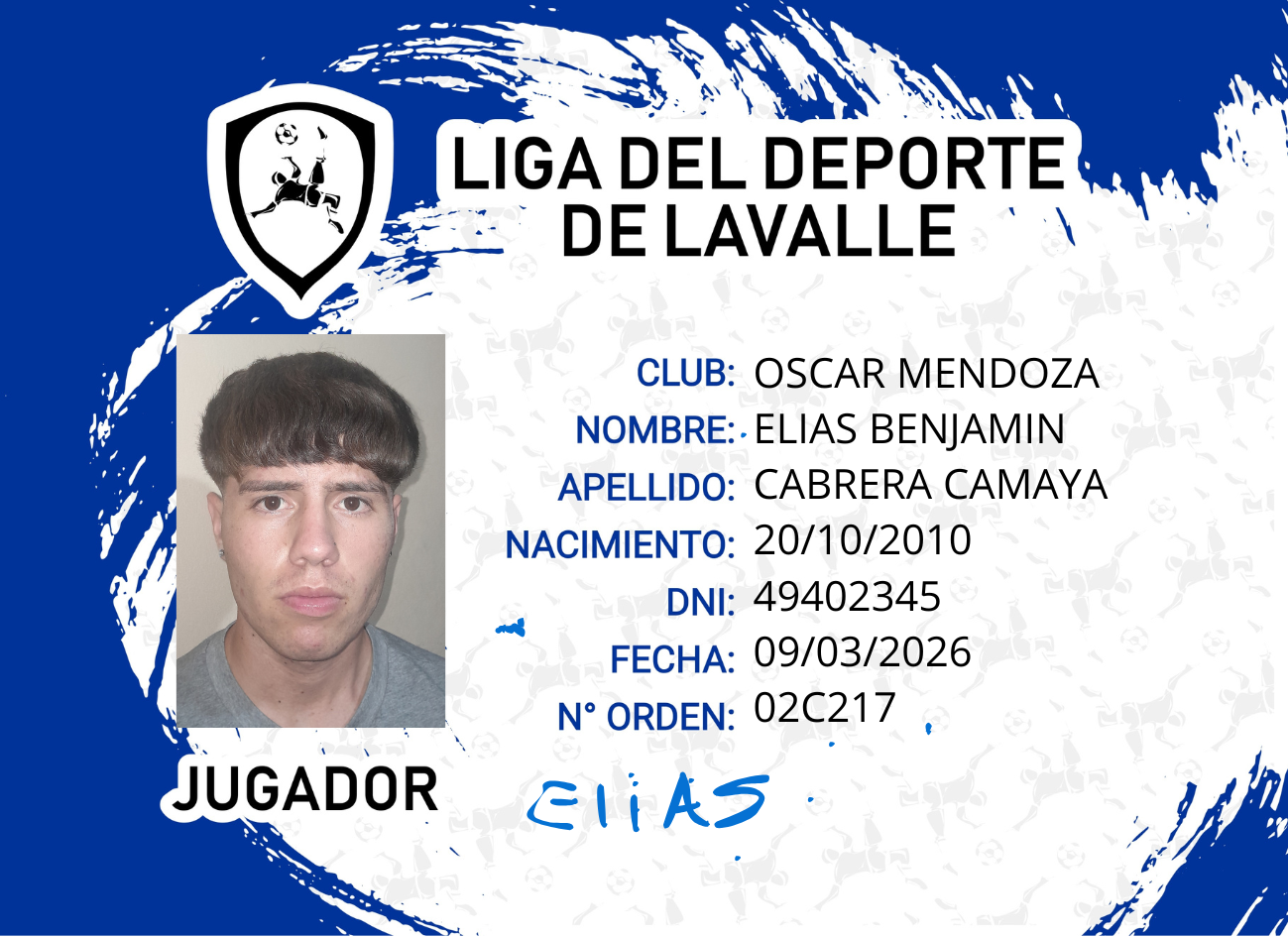 Foto carnet CABRERA CAMAYA, ELIAS BENJAMIN