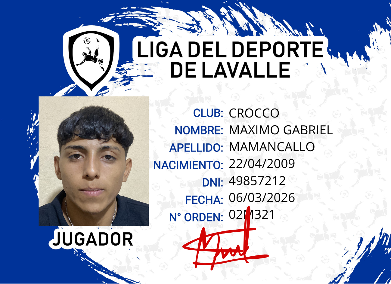 Foto carnet MAMANCALLO MAXIMO GABRIEL