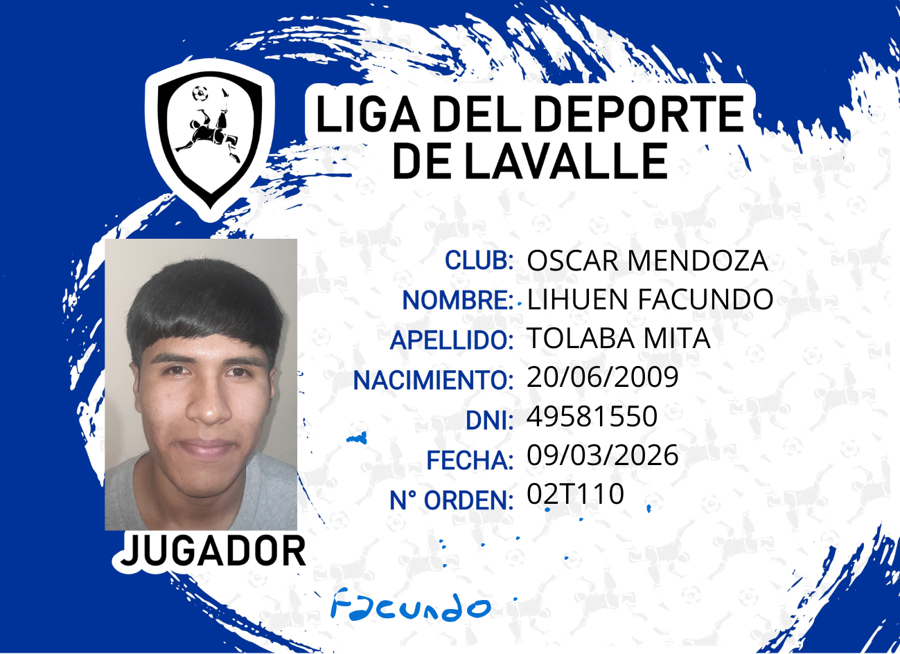 Foto carnet TOLABA MITA, LIHUEN FACUNDO