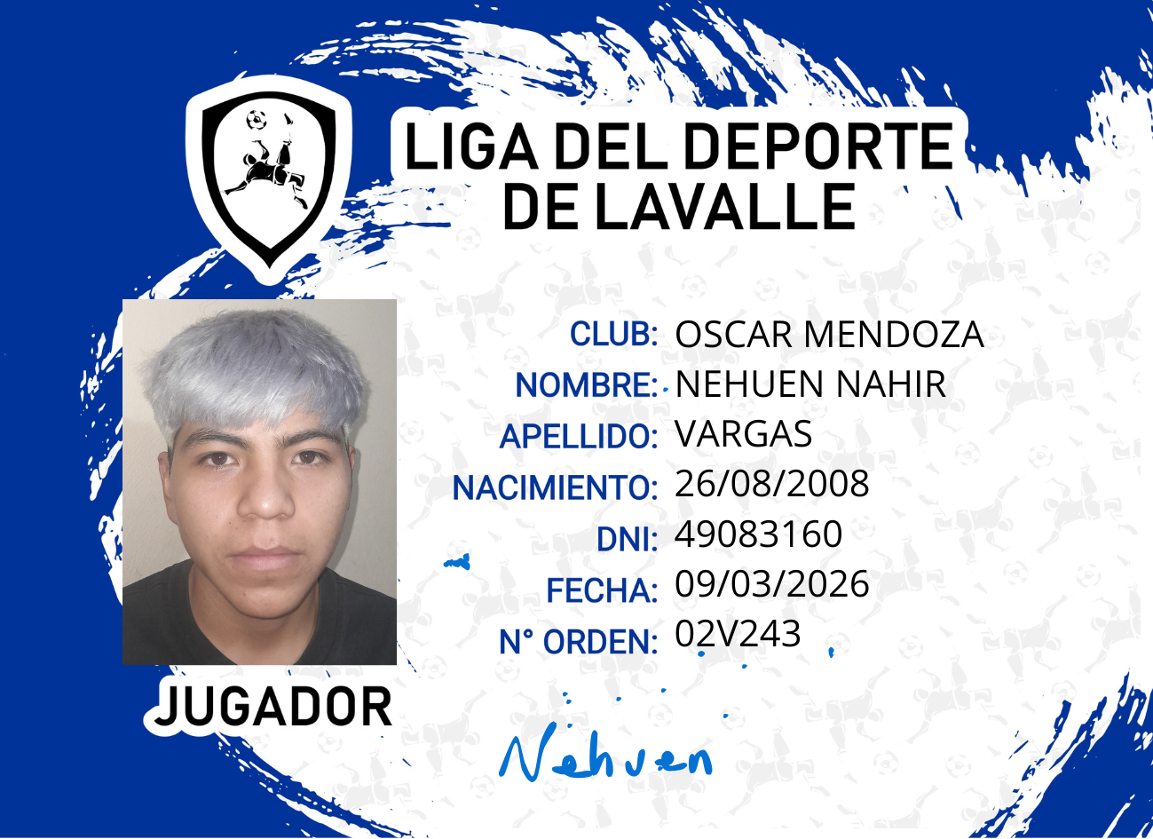 Foto carnet VARGAS, NEHUEN NAHIR