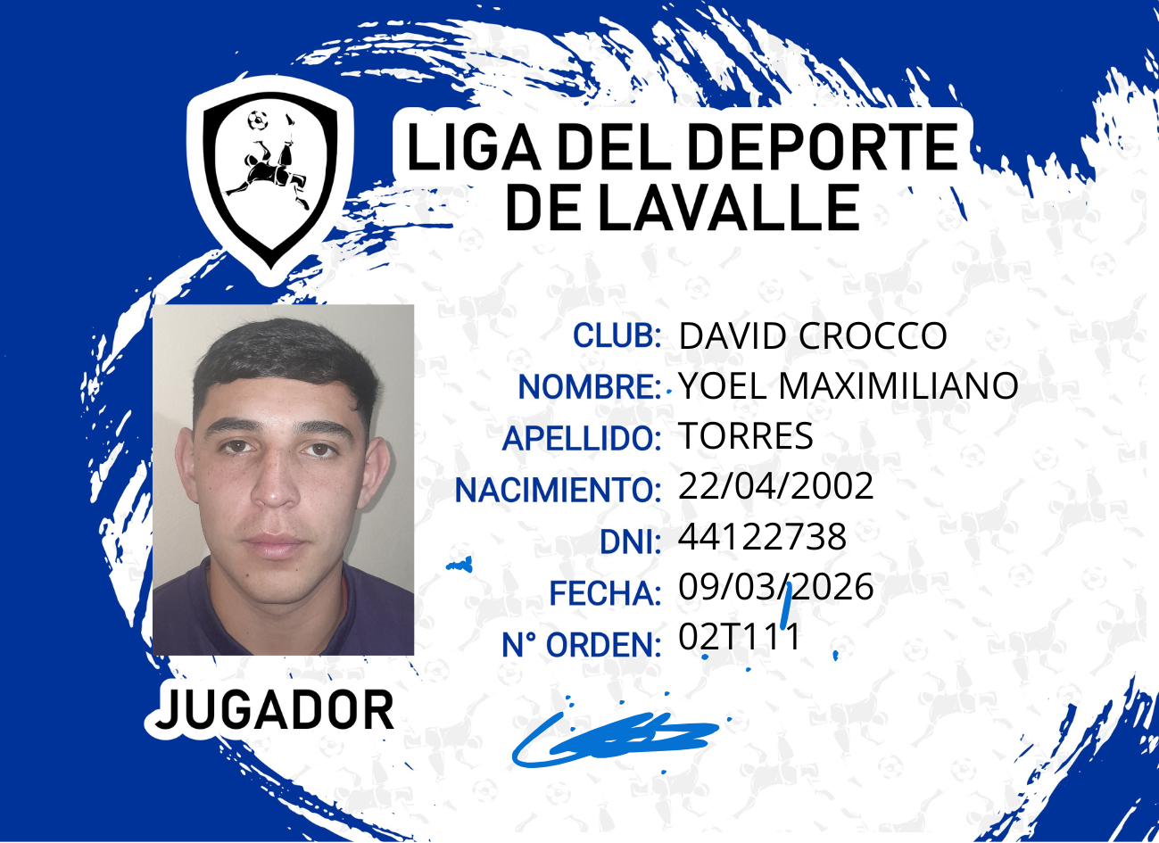 Foto carnet TORRES, YOEL MAXIMILIANO