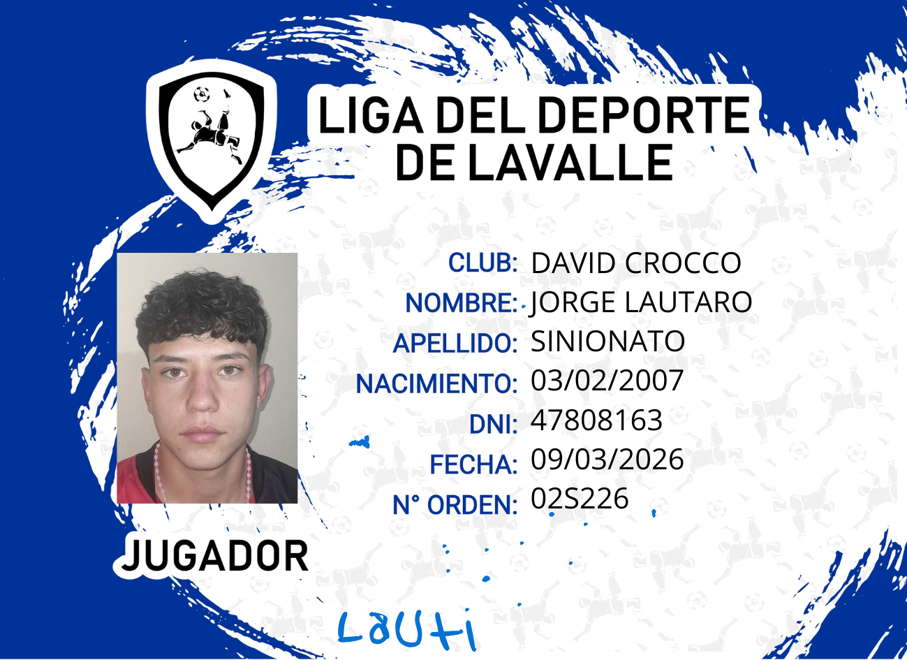 Foto carnet SINIONATO, JORGE LAUTARO
